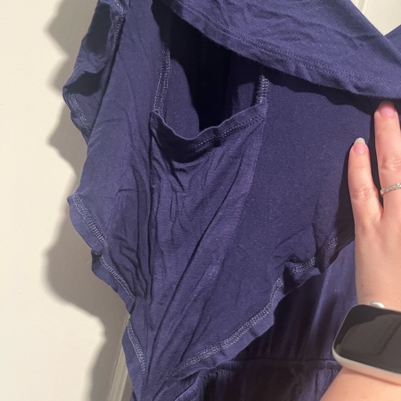 Cherish Navy Jersey Flutter Sleeve Tie Waist Dress - Picture 3 of 5